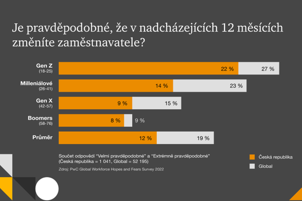 Je pravděpodobné, že v nadcházejících 12 měsících změníte zaměstnání?