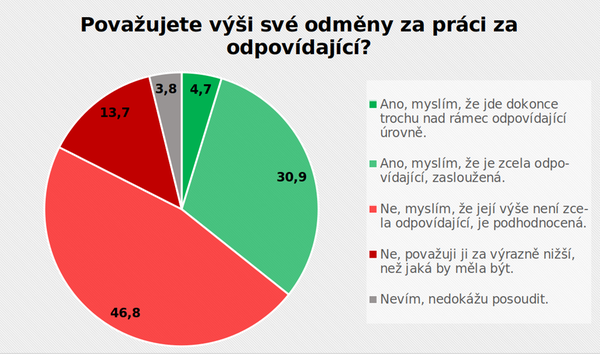 Považujete výši své odměny za práci za odpovídající?